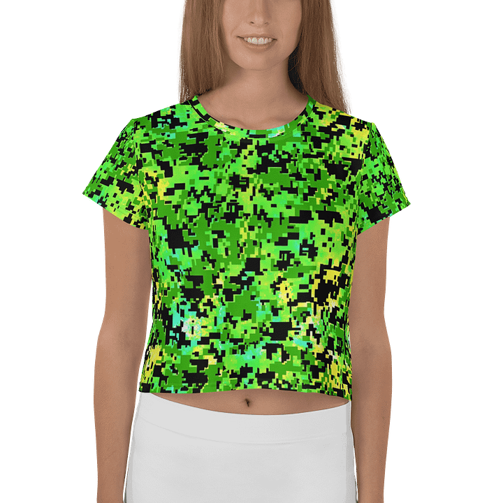 Pixelated Camo Green Crop Top product image (1)