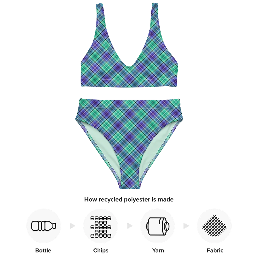 Bright Green and Purple Plaid Bikini product image (10)