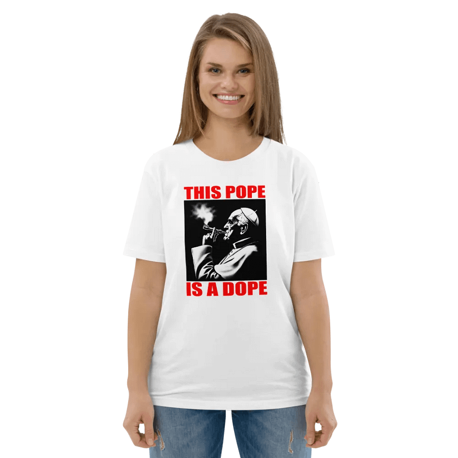 Satirical Pope Smoking T-Shirt This Pope is a Dope product image (5)
