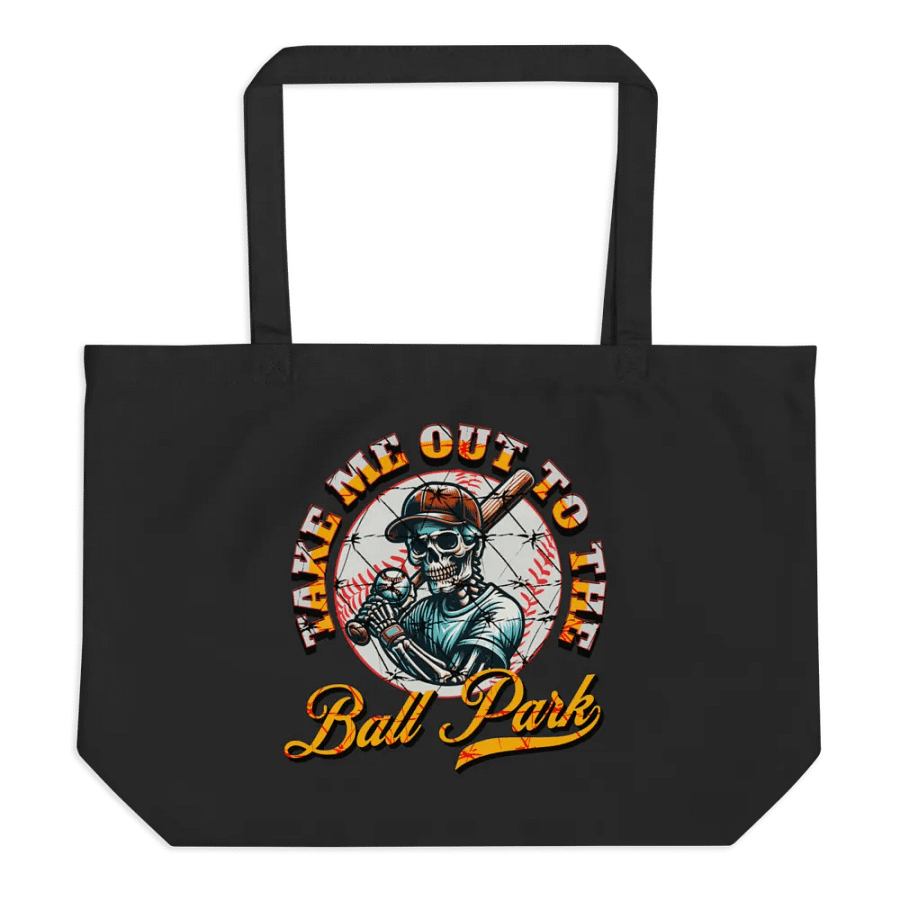 Take Me Out To The Ball Park Baseball Skeleton Tote Bag product image (1)