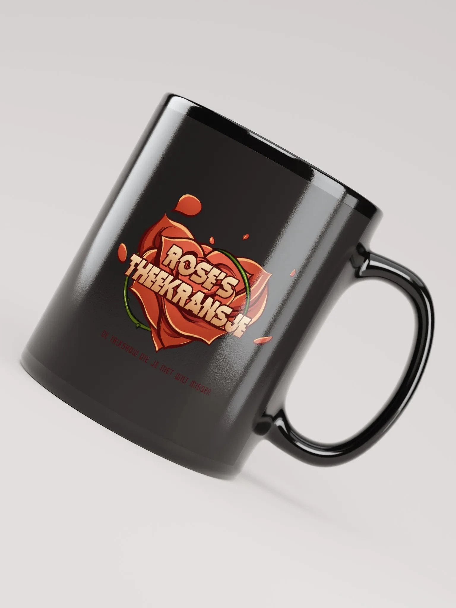 Rose's Theekransje mok zwart product image (7)