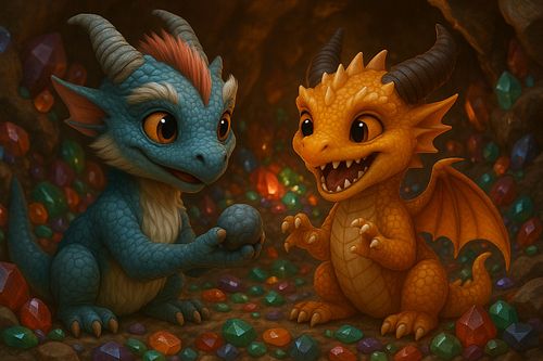 ✨ A sparkling find, a wild idea – and two dragons in the middle of an unexpected adventure! 🐉💫

It all started with a pebble ...