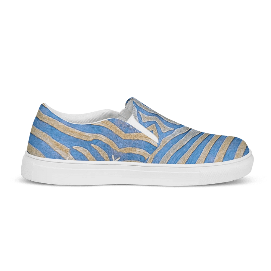 Zebra stripes in dove blue Canvas Shoes product image (6)