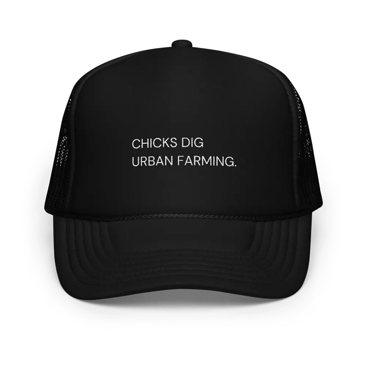 Chicks Dig Urban Farming Trucker product image (1)