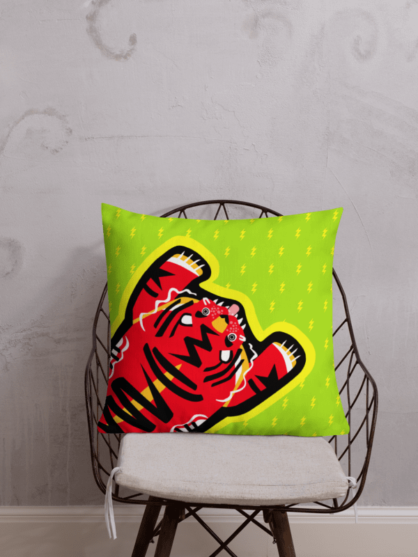 Electric Tigers on Yellow & Lime - Pillow - 3 Size Choices product image (1)