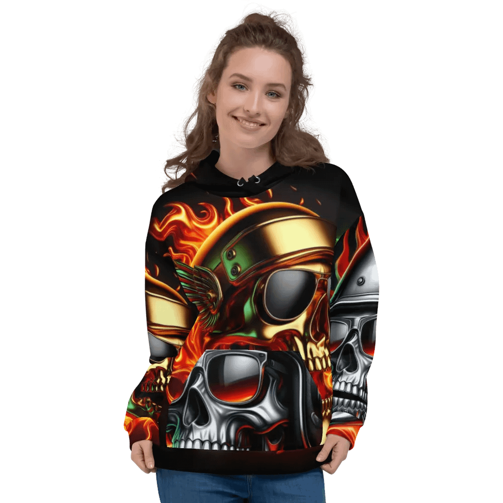 Fierce Skull Firestorm - Unisex Skull Hoodie #51 product image (3)