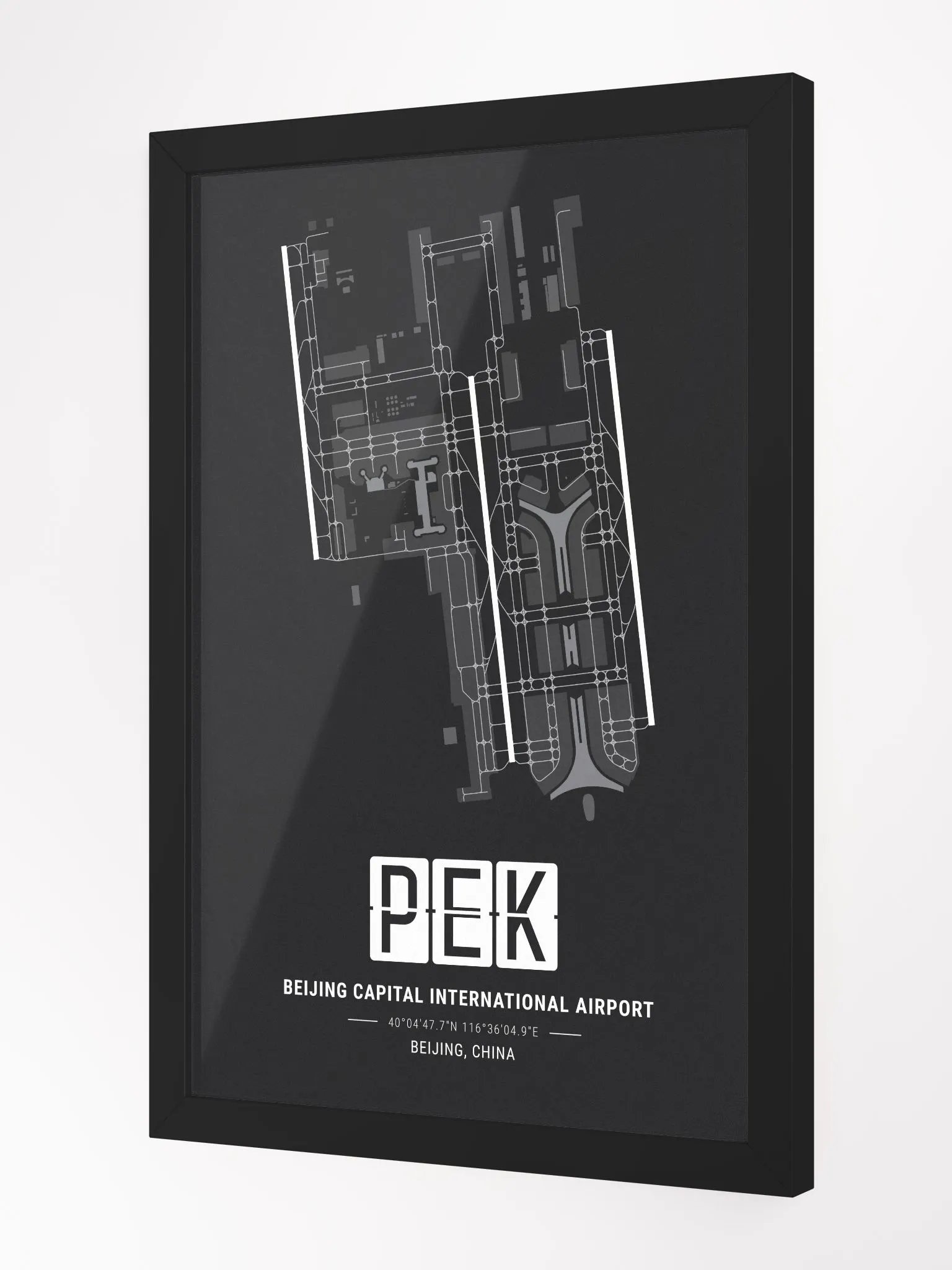 Framed Airport PEK Premium Map On Matt Paper product image (2)