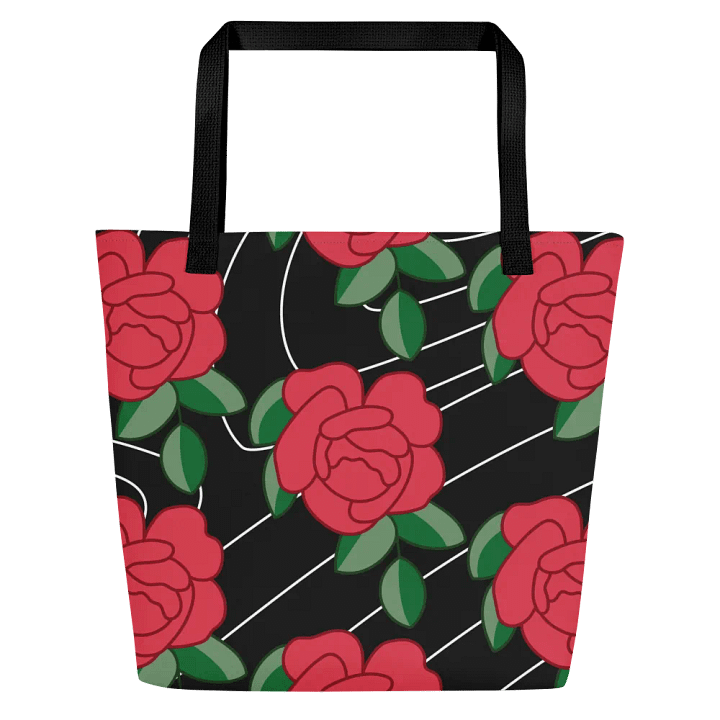 Red Roses on Black Tote Bag product image (1)