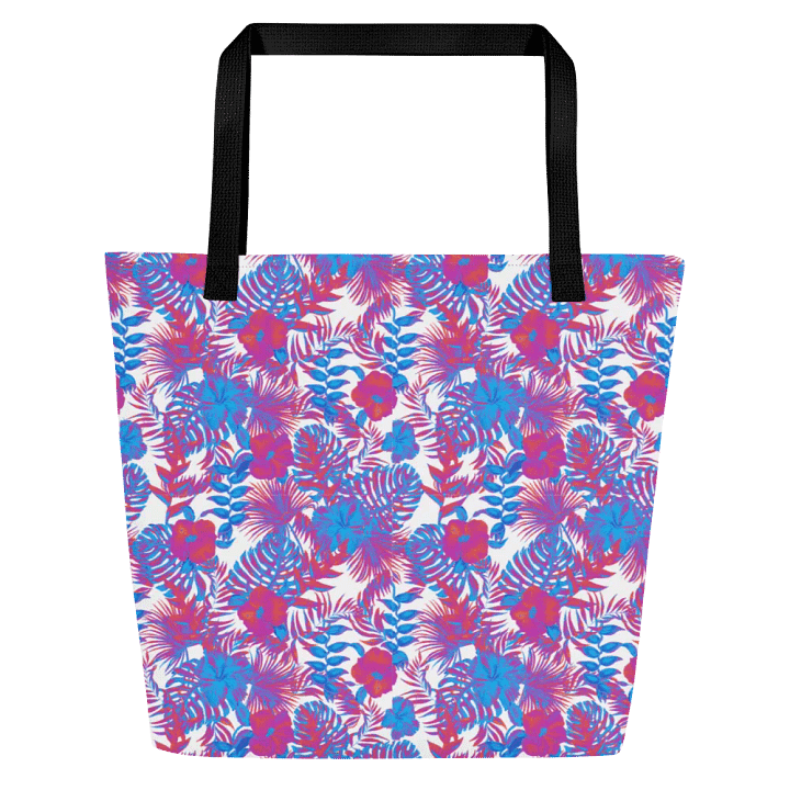 Big printed tote bag with beachy tropical vibe. product image (1)