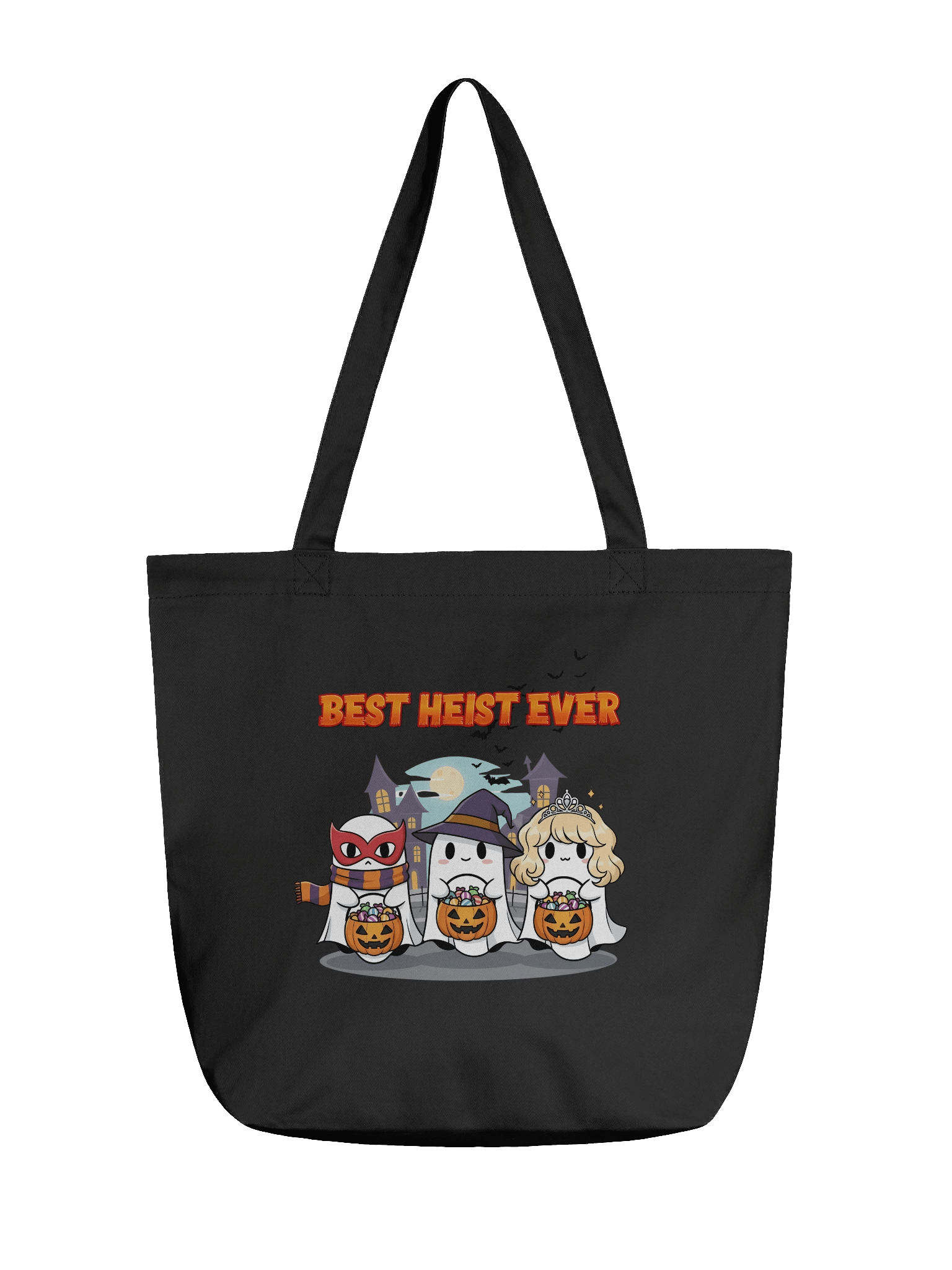 Best Heist Ever Halloween Tote Bag – Cute Funny Ghost Trick-or-Treat Canvas Bag, Spooky Season Candy Shopper product image (1)
