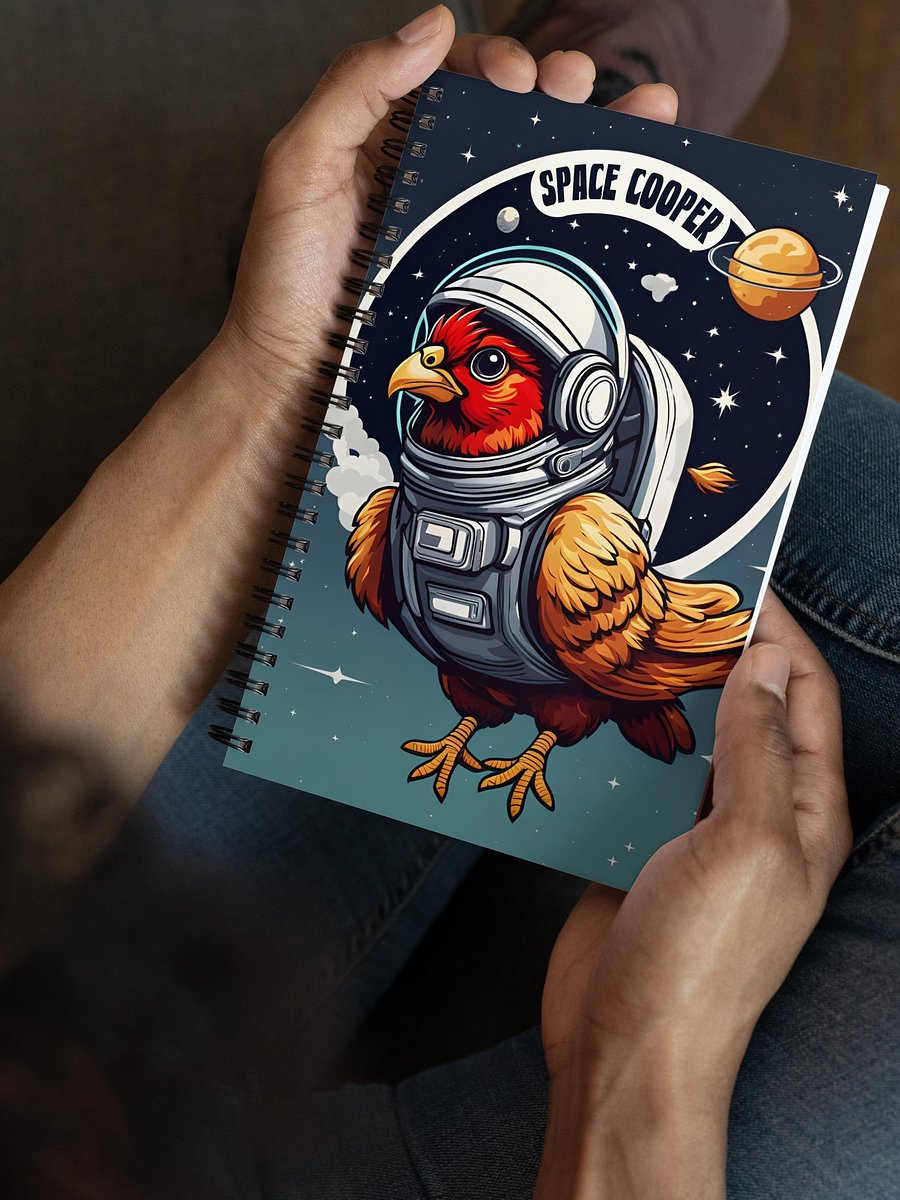 Space Cooper Astronaut Chicken Spiral Notebook product image (4)