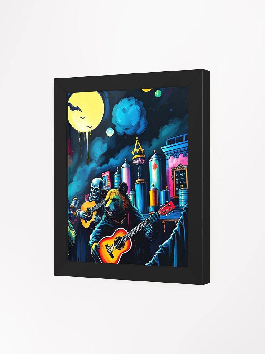 Grateful Dead Bears Tear it up on stage, uv resistant, eco friendly wood framed print product image (6)