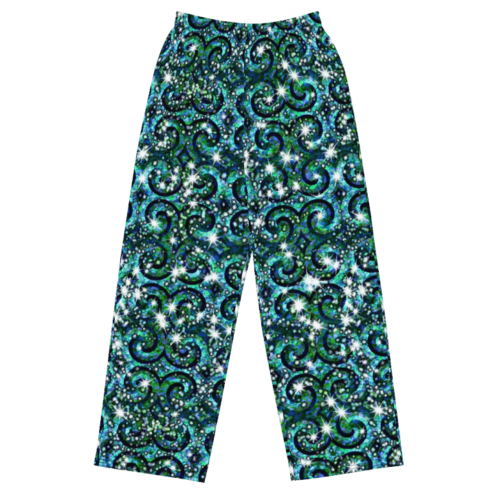 Blue Ice Sparkle Swirl Wideleg Pants product image (2)