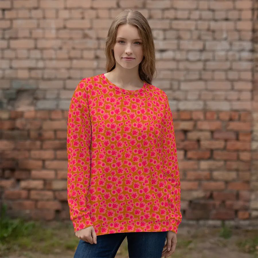 Mini Floral Orange Pink Sweatshirt product image (1)
