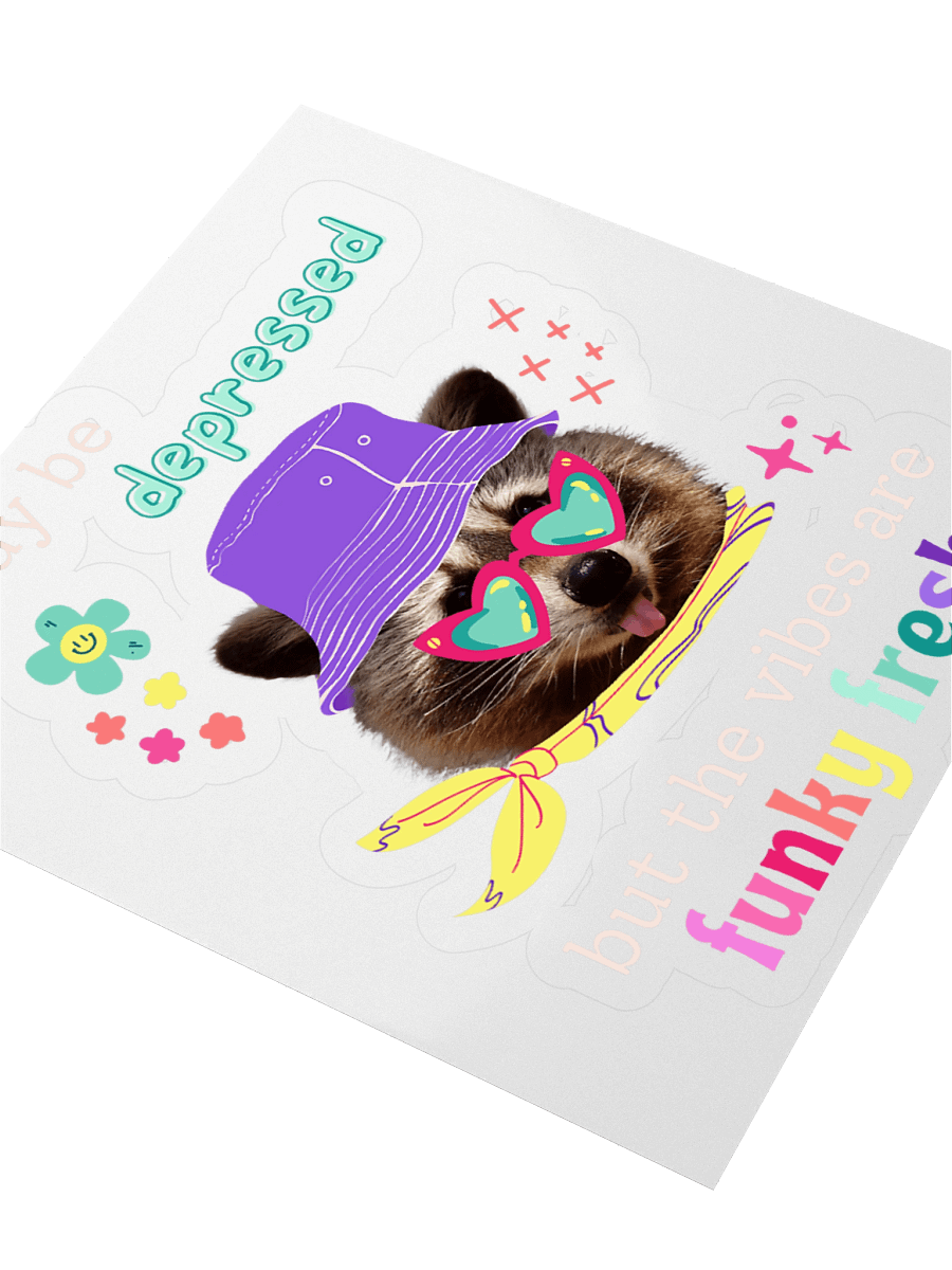 I May Be Depressed But The Vibes Are Funky Fresh Sticker product image (3)