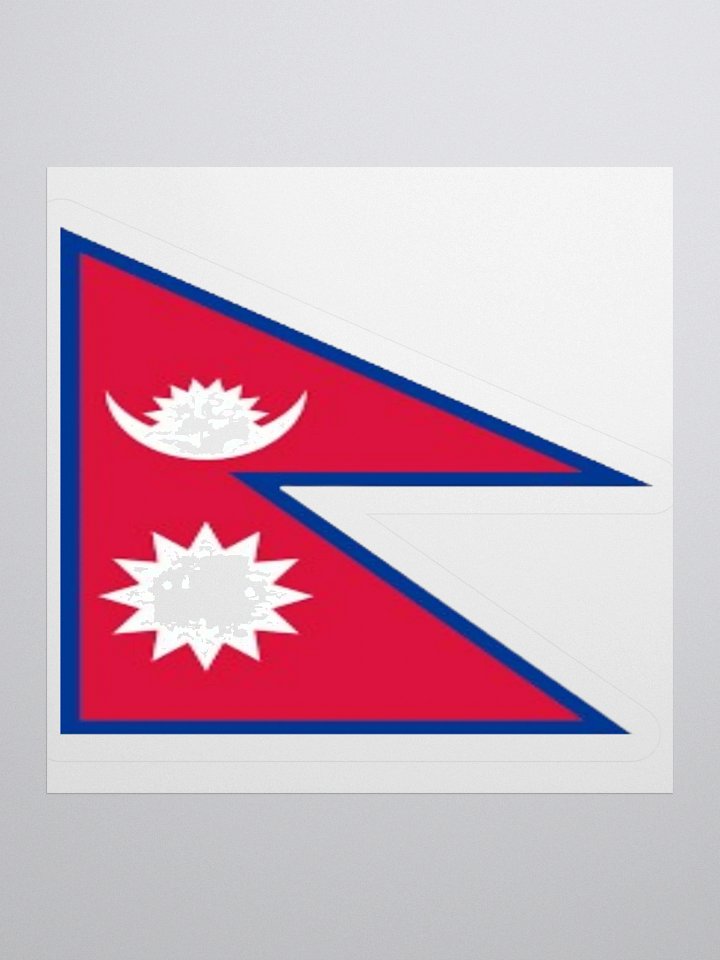 Exclusive Nepal Flag Kiss-Cut Sticker by TDS Music - Unique Design (3" x 3", 4" x 4", 5.5" x 5.5") product image (1)
