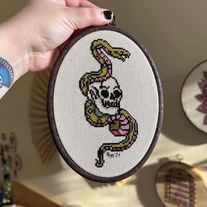 Snake & Skull Cross Stitch product image (1)