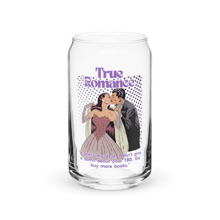 True Romance 16 oz Glass Cup with Lid & Straw product image (1)
