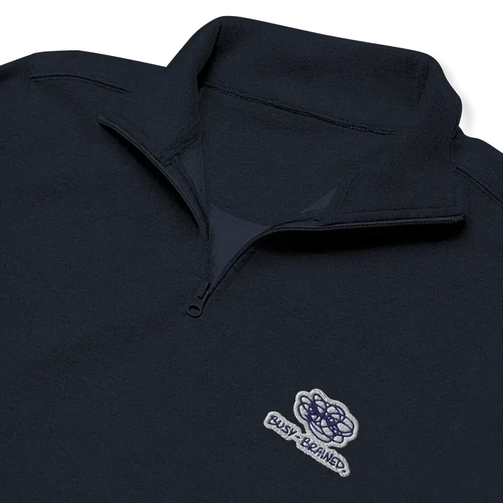 BUSY-BRAINED (navy bubble design) embroidered quarter zip product image (6)