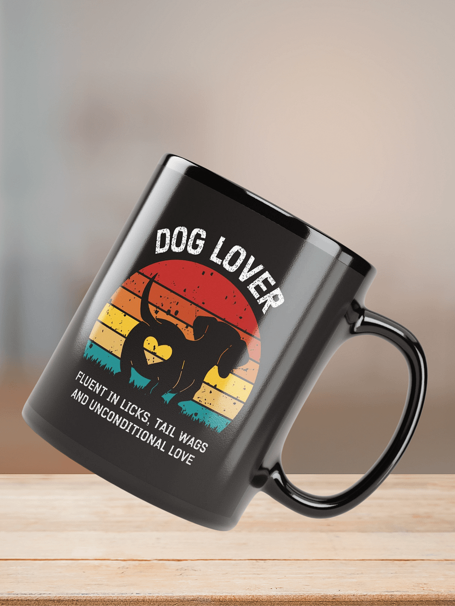 "Dog lover" black glossy mug product image (8)
