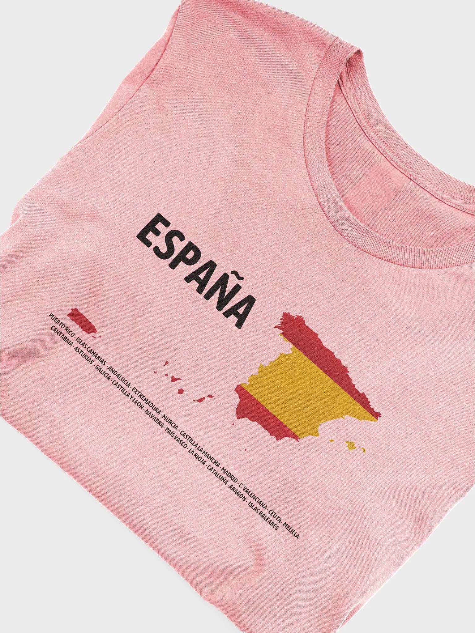 Camiseta manga corta rosa pastel - Mapa de España (incluye Puerto Rico) product image (1)
