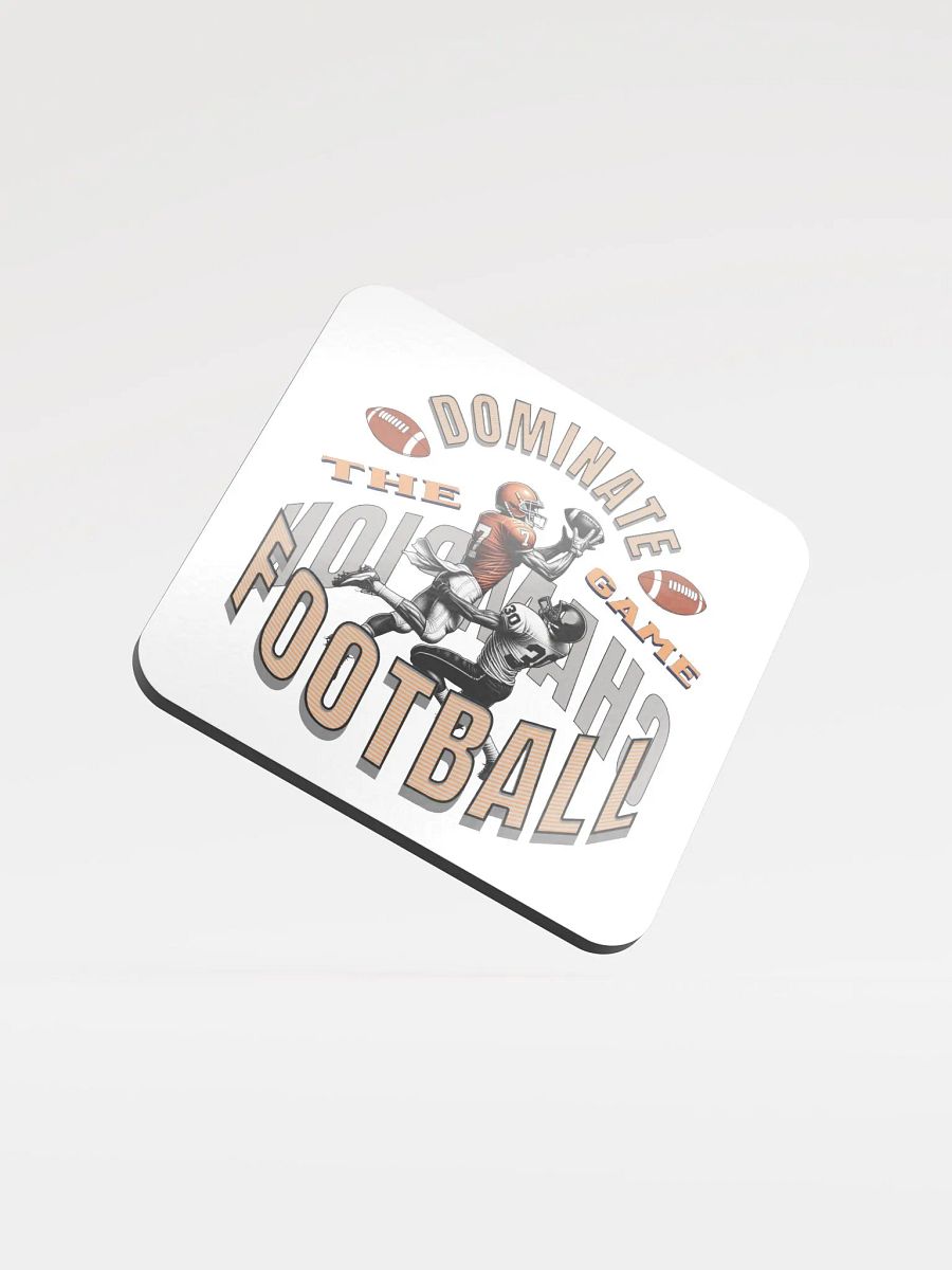 Dominate The Game Football Champion Glory Glossed Cork Coaster product image (1)