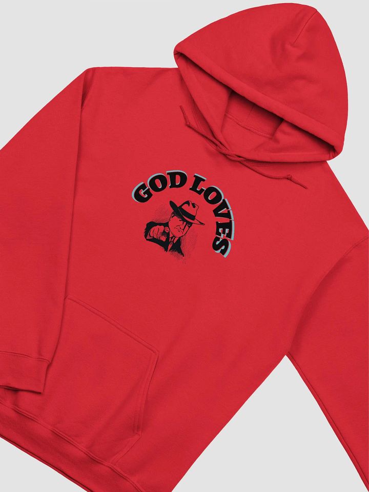 GOD LOVES YOU. Luminous Blue Silhouette Hoodie product image (2)