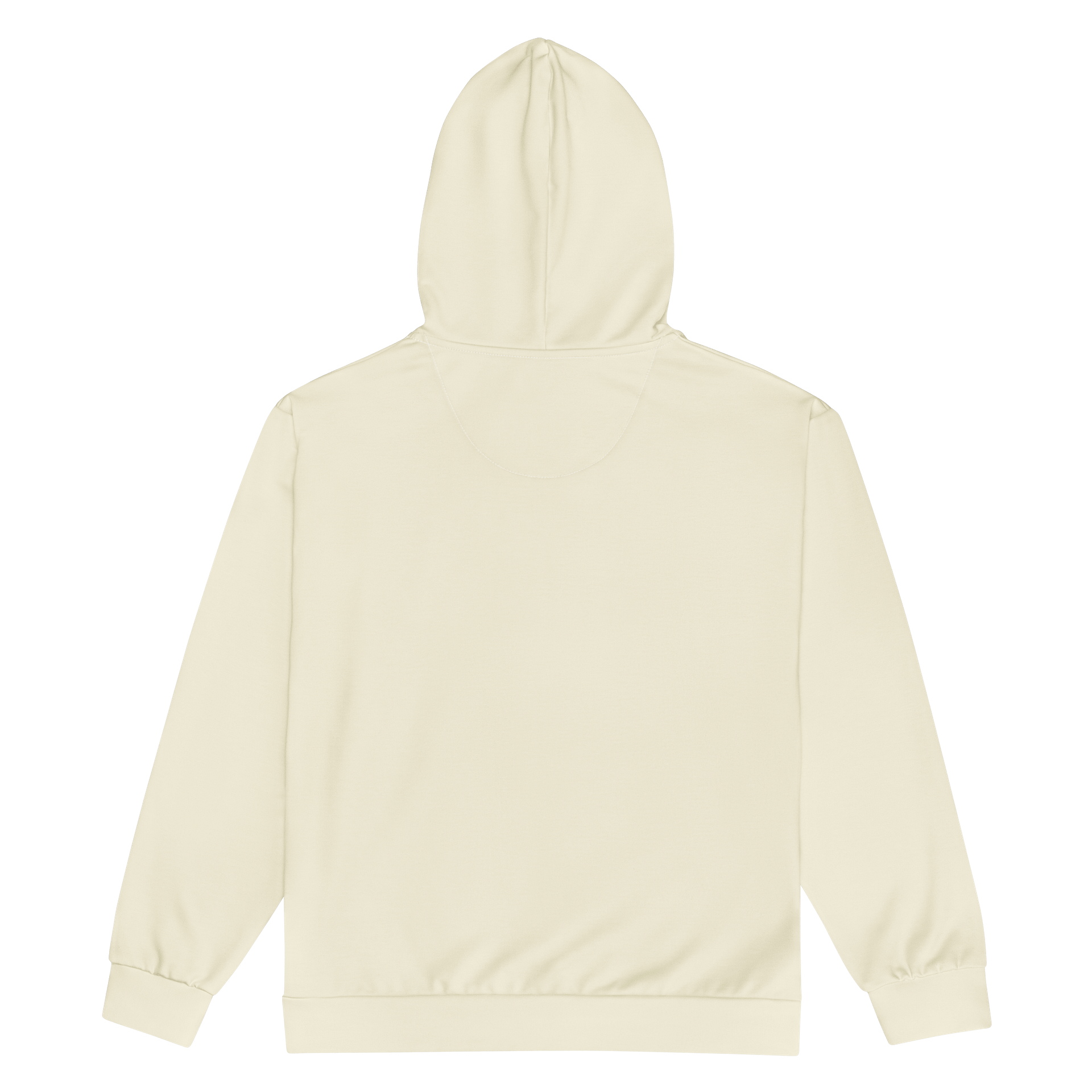 Off White Beige Solid Color Eco Friendly Unisex Zip Hoodie product image (2)
