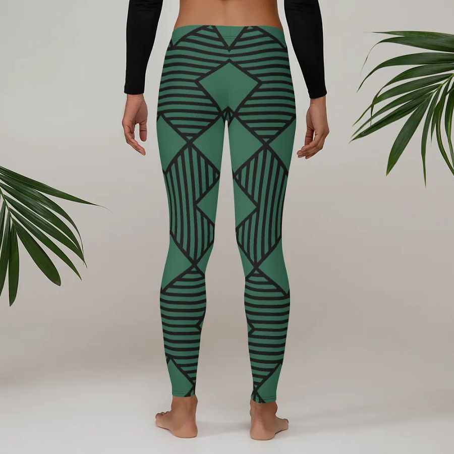 Customizable Geometric Green Leggings product image (4)