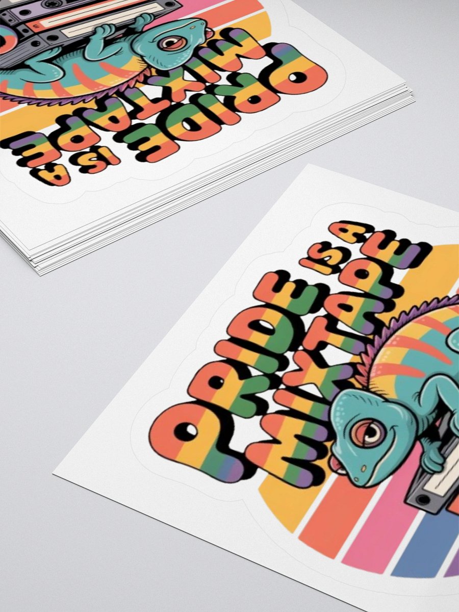 Pride is a Mixtape Sticker - Rainbow Chameleon Design product image (11)
