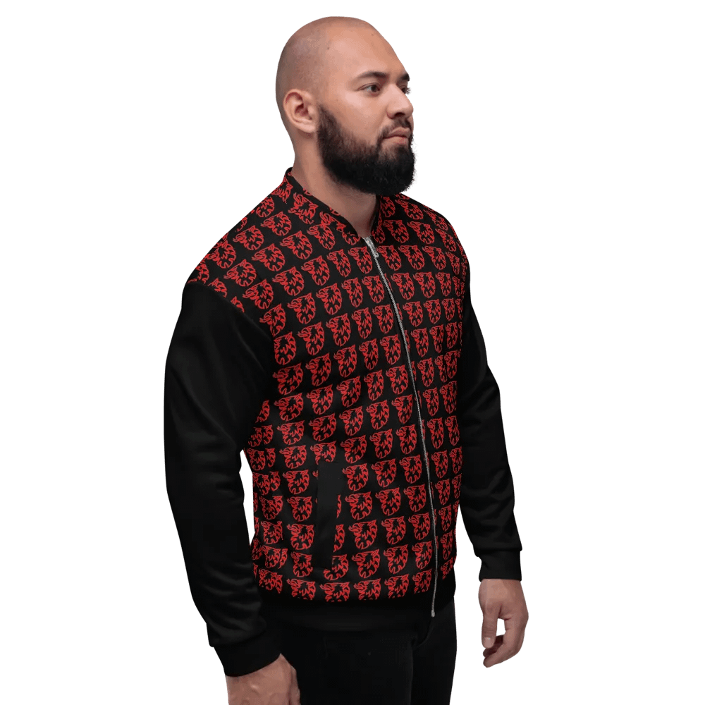 All-Over Print Bomber Jacket by Sublicolor 144/Gripen Black and Red product image (5)