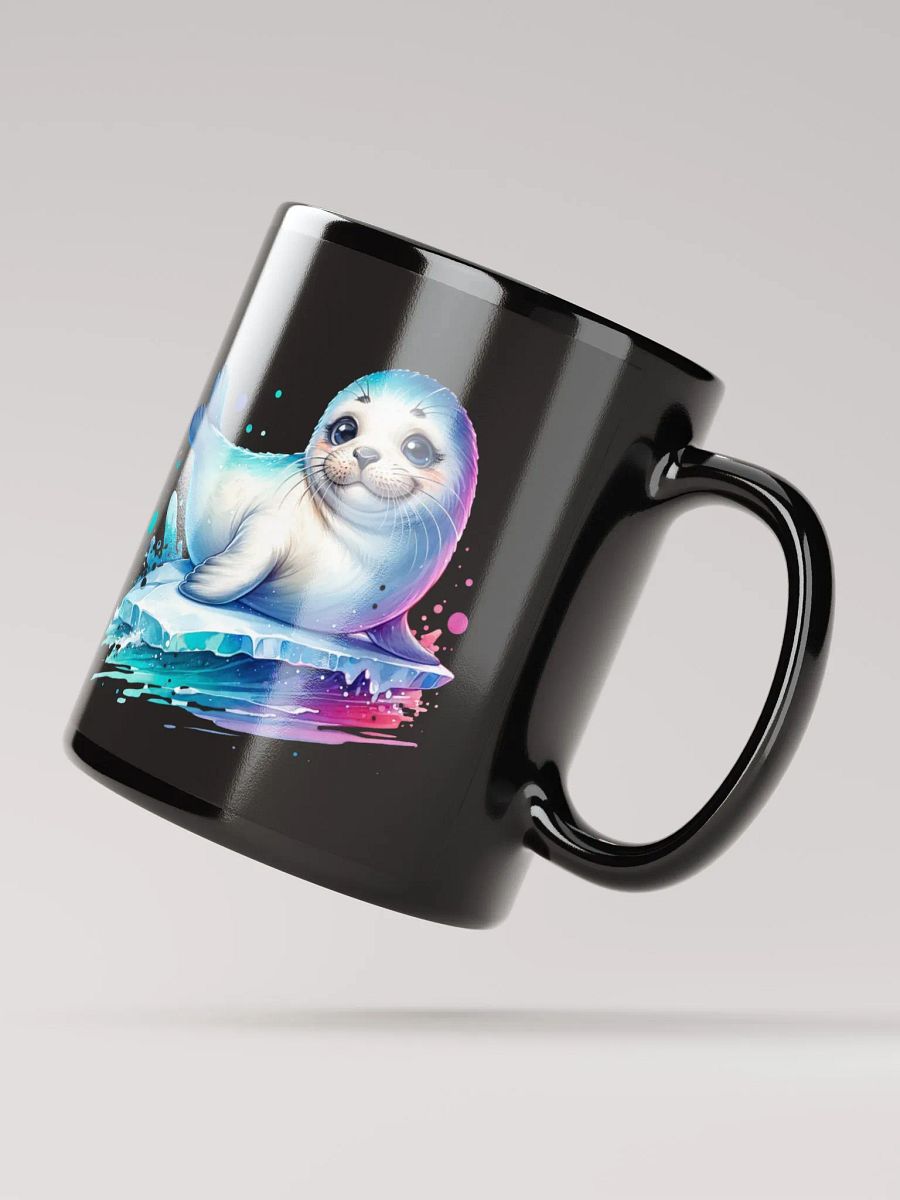 The Whimsical Seal Pup Black Glossy Mug product image (5)