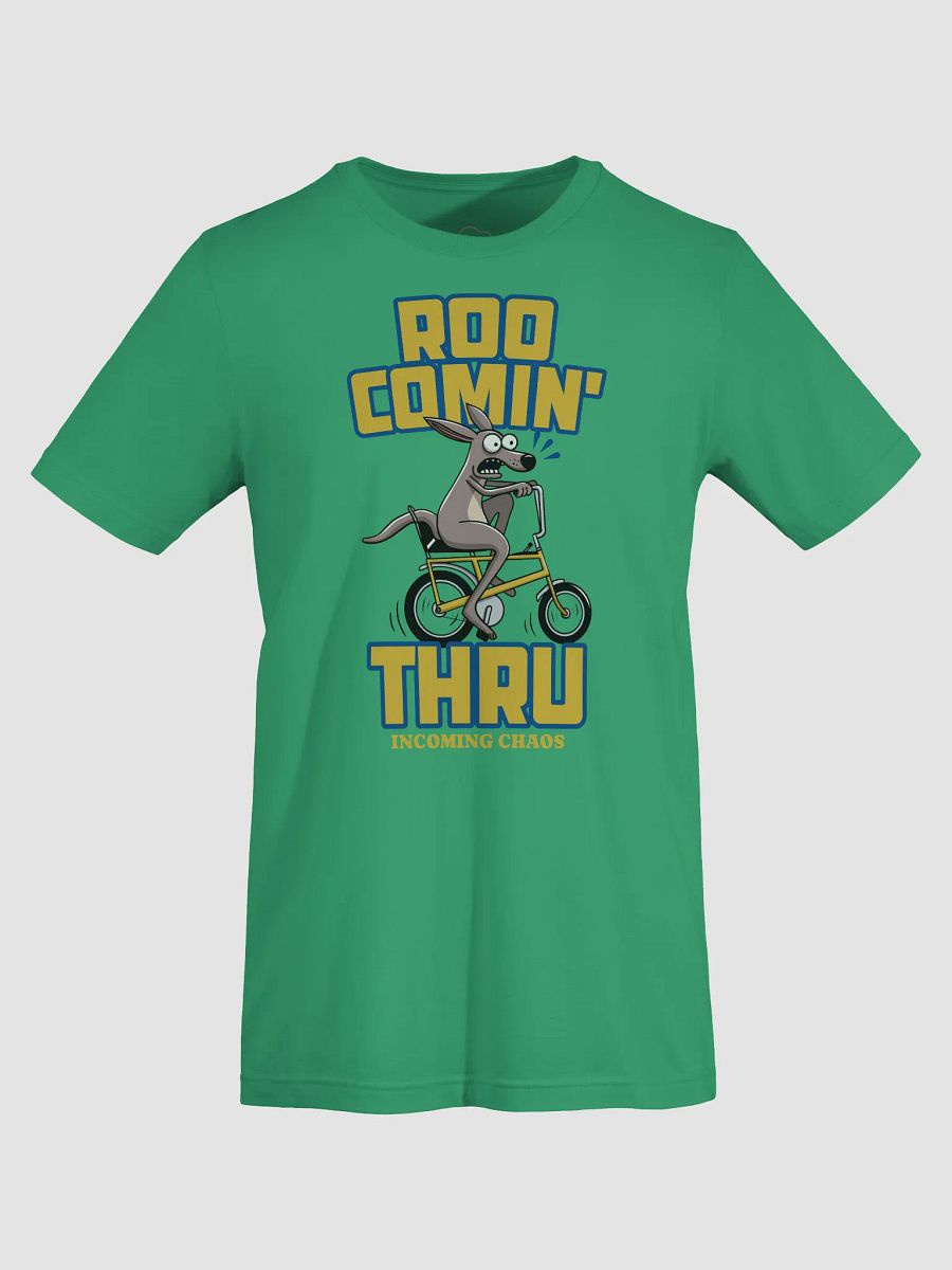 Funny Kangaroo Bike T-Shirt – "Roo Comin’ Thru" Cartoon Tee | Aussie Animal Chaos Shirt product image (71)