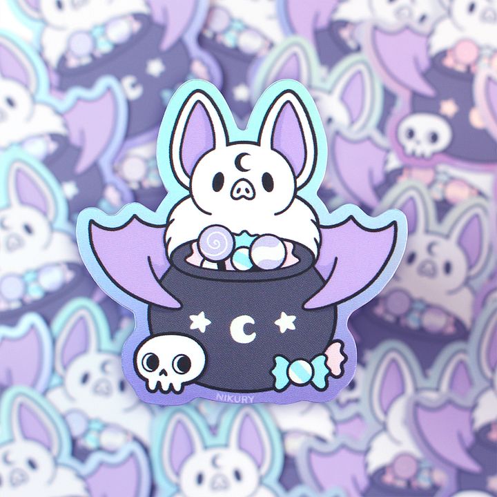Holographic Matt Cauldron Bat Sticker product image (1)