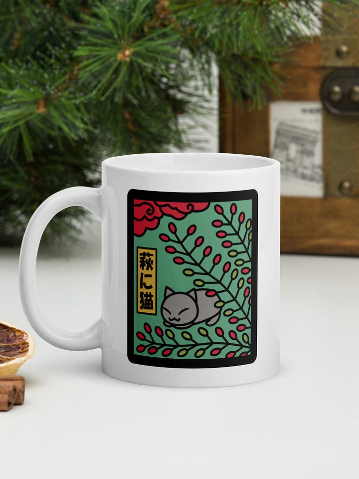 July Hanafuda Japanese Playing Card Cat 11 oz Mug product image (2)