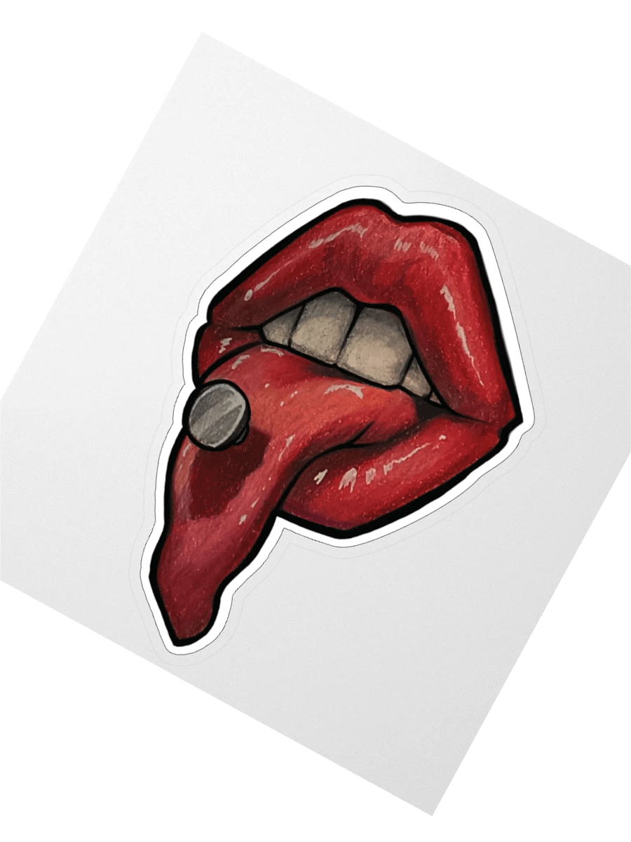 Bloody Tongue Kiss Cut Sticker product image (5)