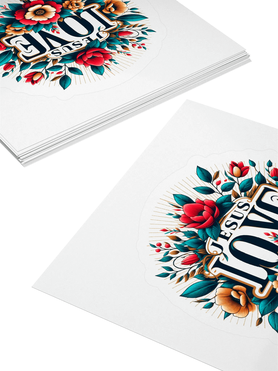 Floral Jesus Charm Kiss Cut Stickers. product image (4)
