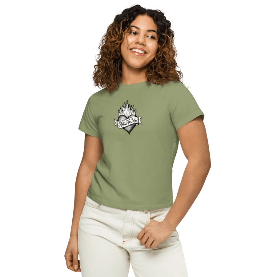 Hotwife Life Heart with banner high wasted women's T-shirt product image (50)