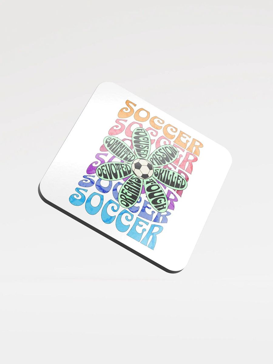 Flower Soccer Motivational Dreams Cork Coaster product image (1)