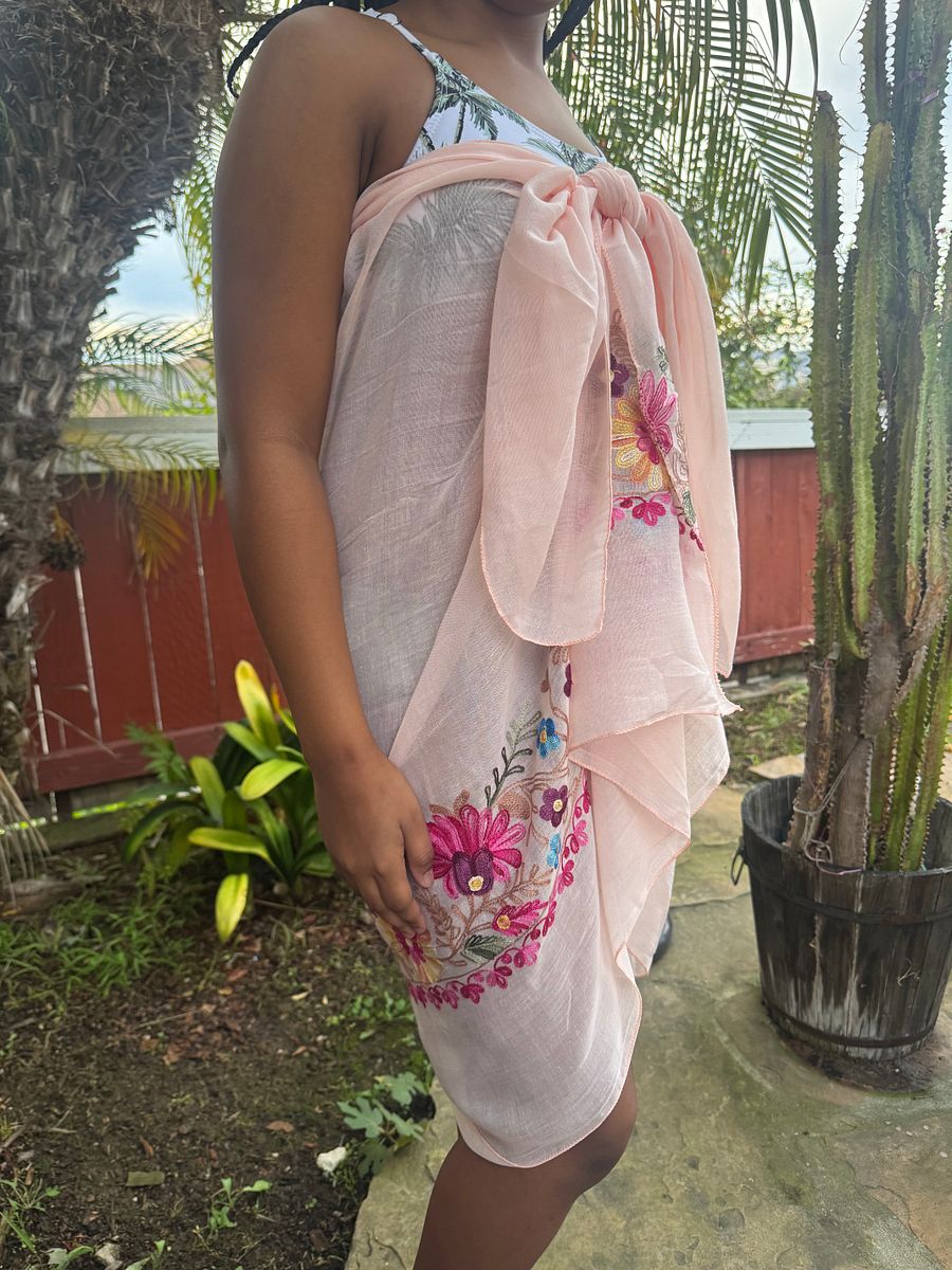 Sheer Embroidered Sarong - Pink product image (5)