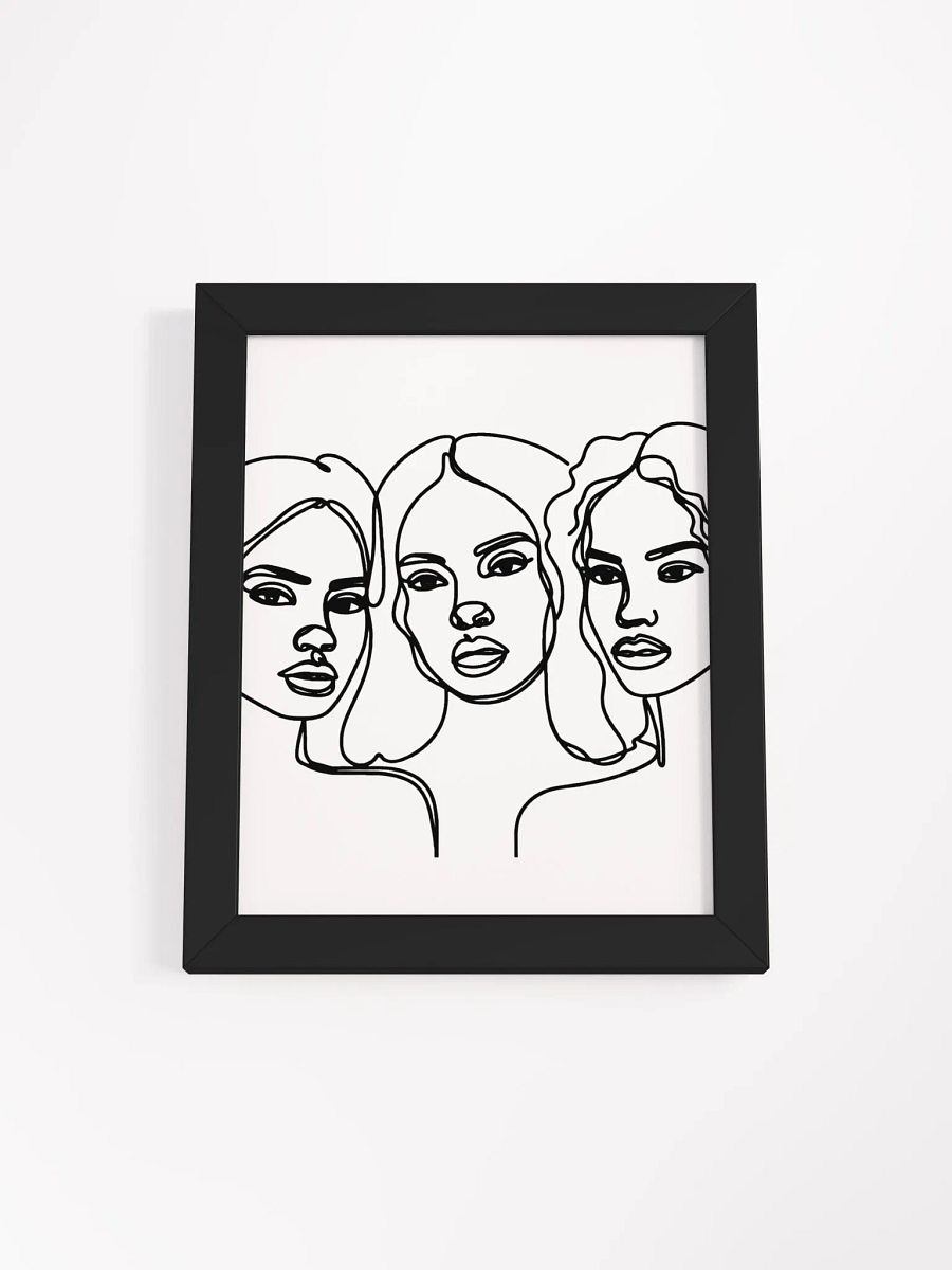 Three Beautiful Black Women Line Art Poster product image (21)