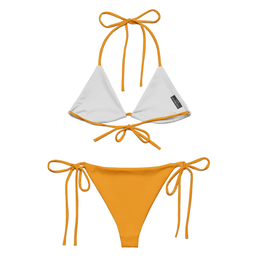 Low Rise Cheeky String Bikini, Mardi Gras Top, Gold Bottoms product image (9)