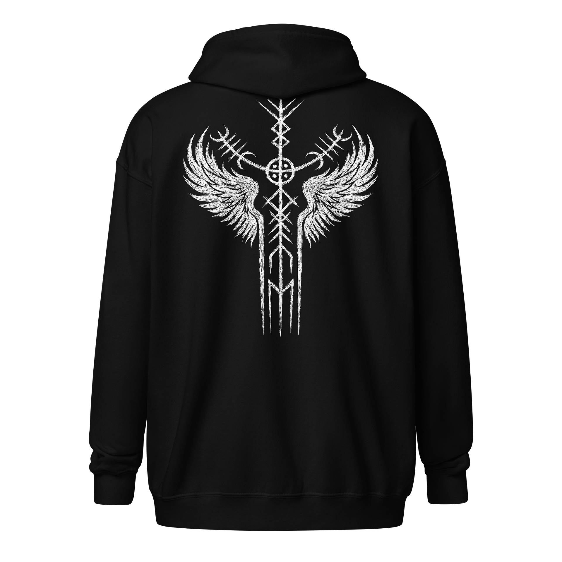 Carved Valkyrie Stave Heavy Zip Hoodie product image (1)