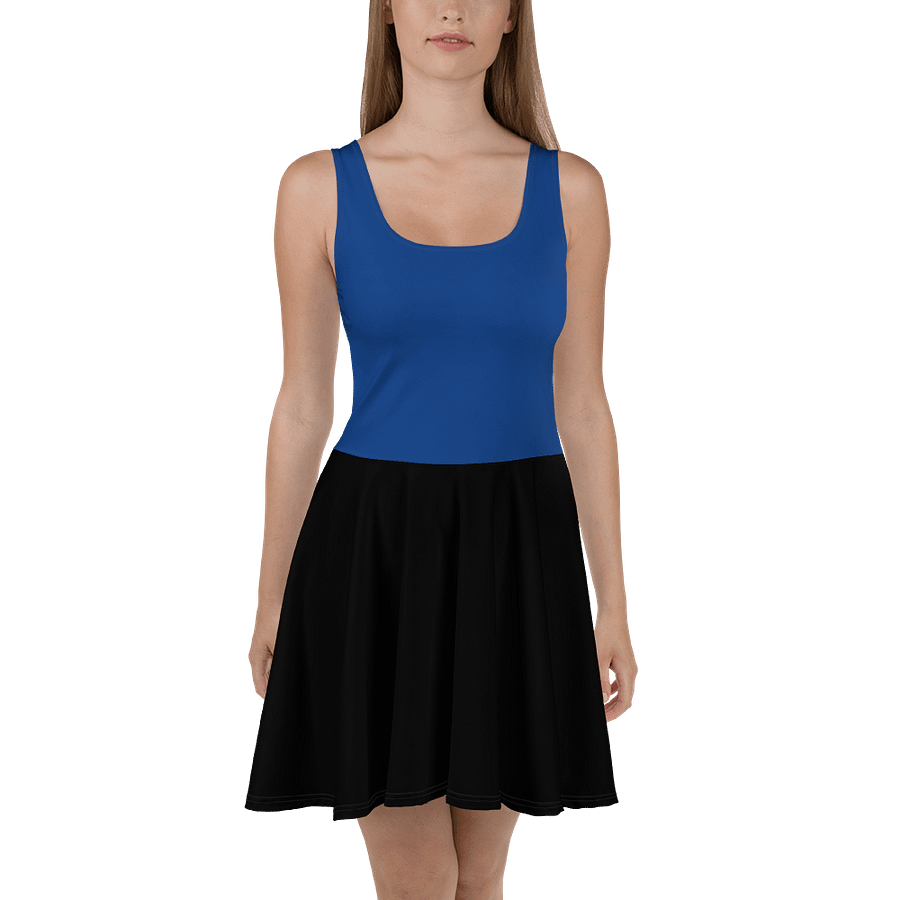 Midnight Veil Designs Gothic Skater Dress - Black and Blue Fantasy Charm product image (3)
