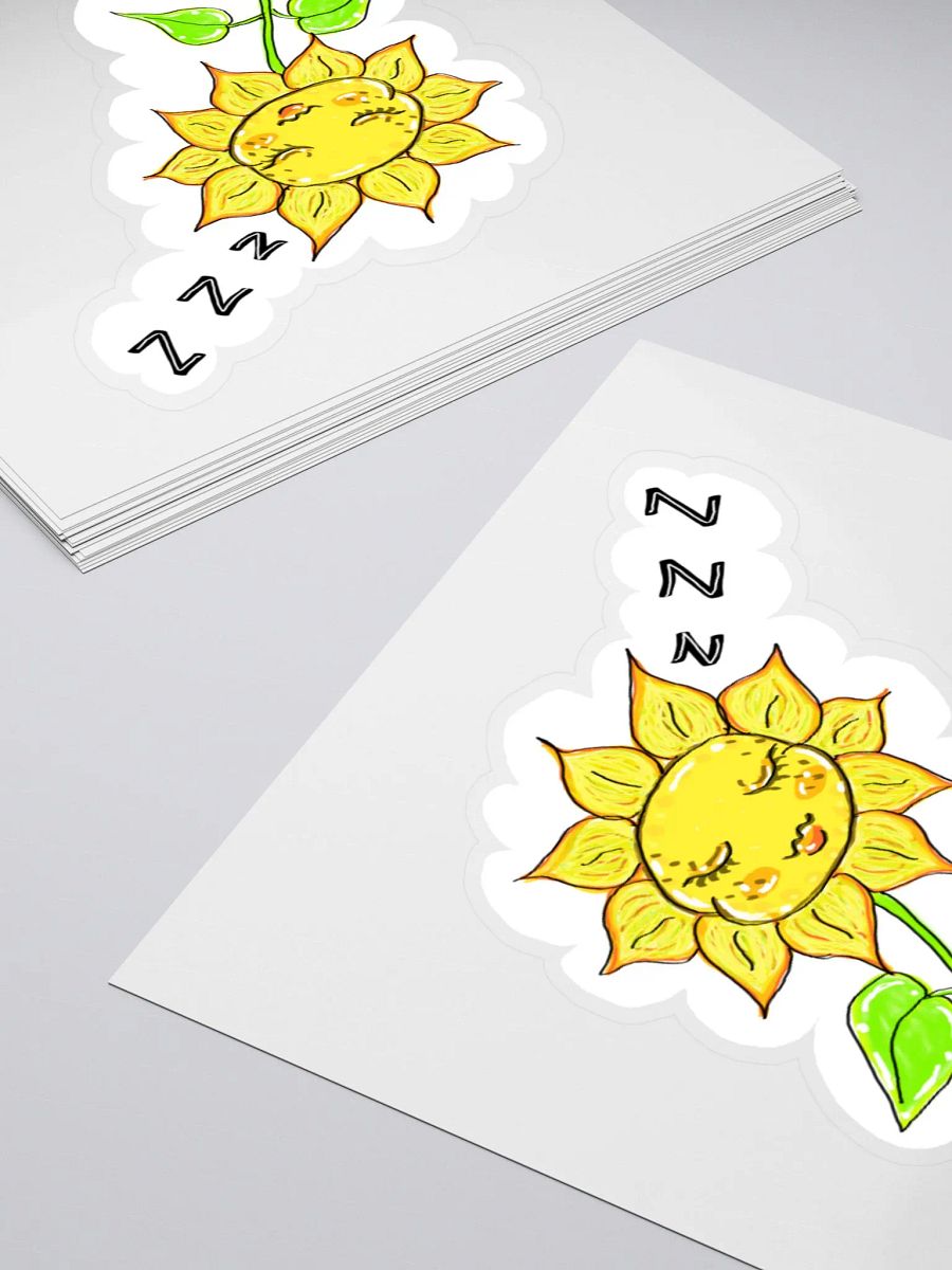 Sleepy Sunflower kiss cut sticker product image (4)