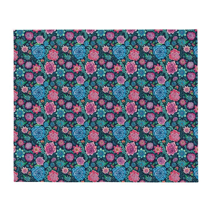 Bold Blooms Floral Throw Blanket | Soft, Colorful Cozy Blanket | by Monique Faella Designs™ product image (2)