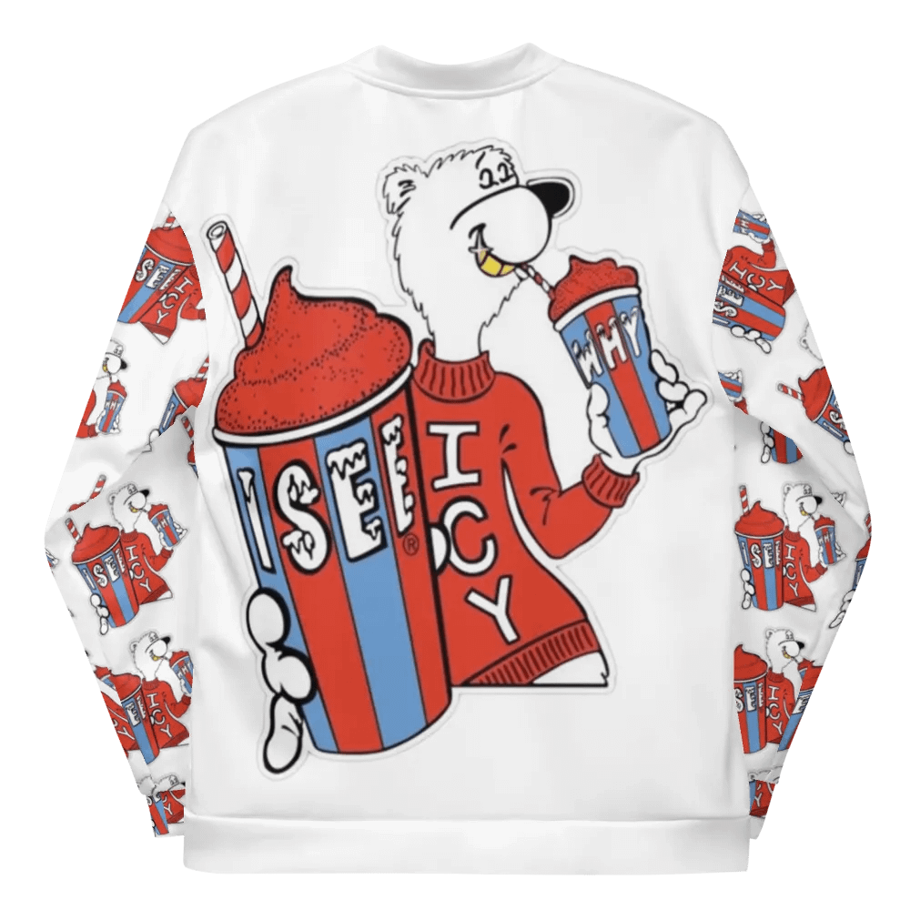 ISEEWHY BEAR PATTERN BOMBER product image (11)