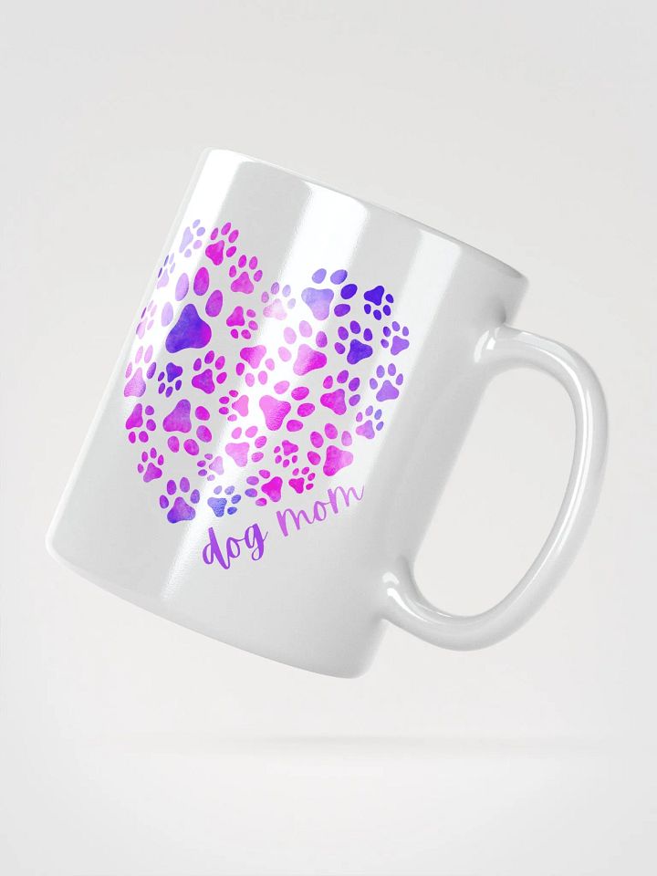Dog Mom Cute Colorful Dog Paws Heart Coffee Mug (11oz, 15oz) product image (2)