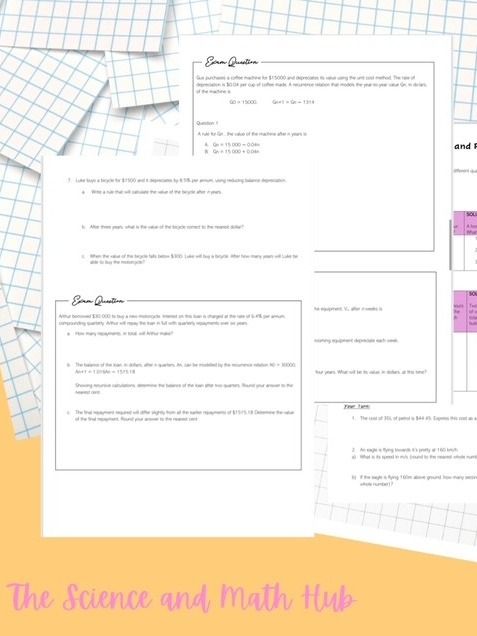 Financial Math and Recursion Relations Student Workbook product image (1)