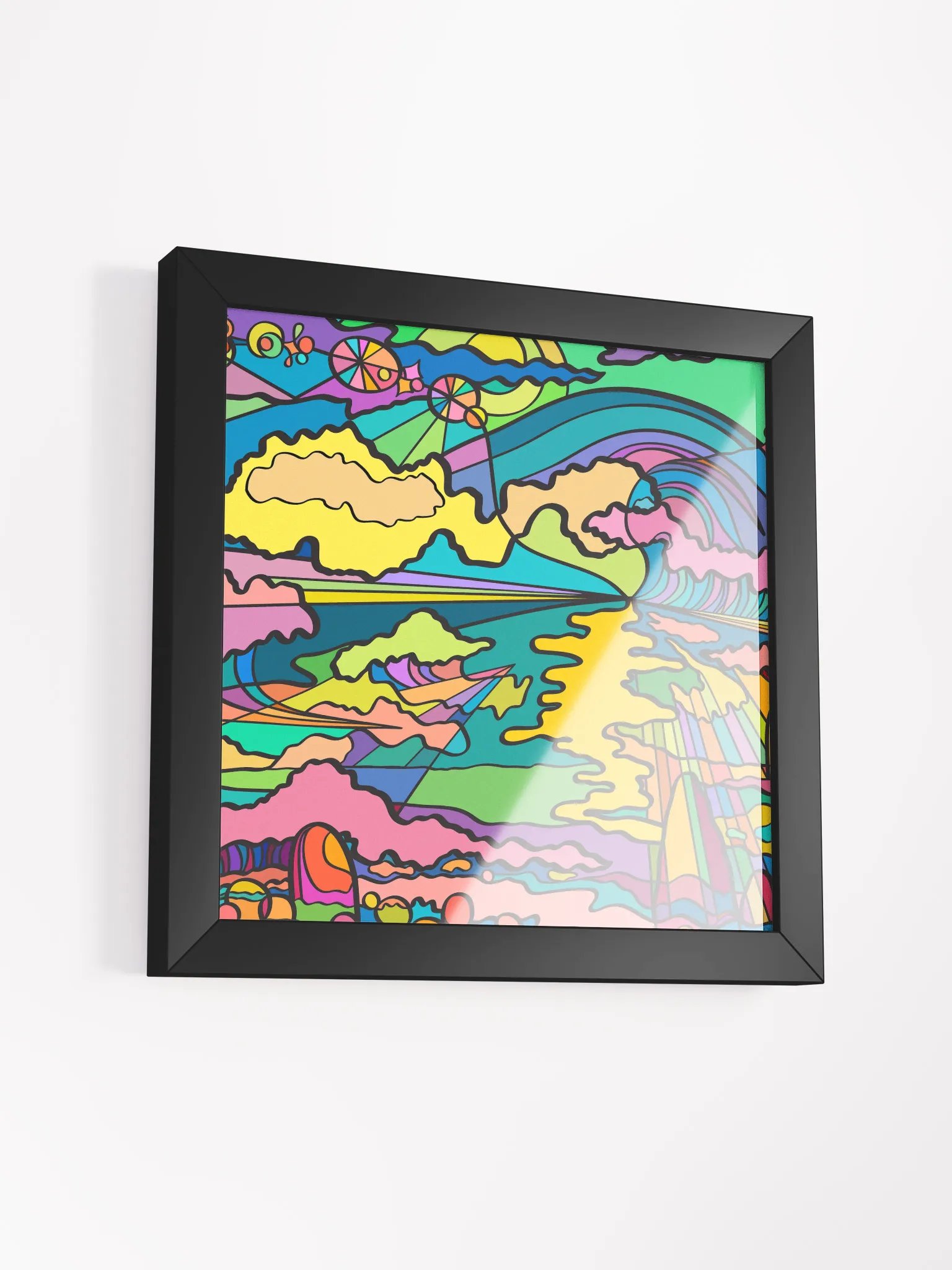 Vibrant Ayous Wood Framed Matte Poster - Night Ocean product image (44)